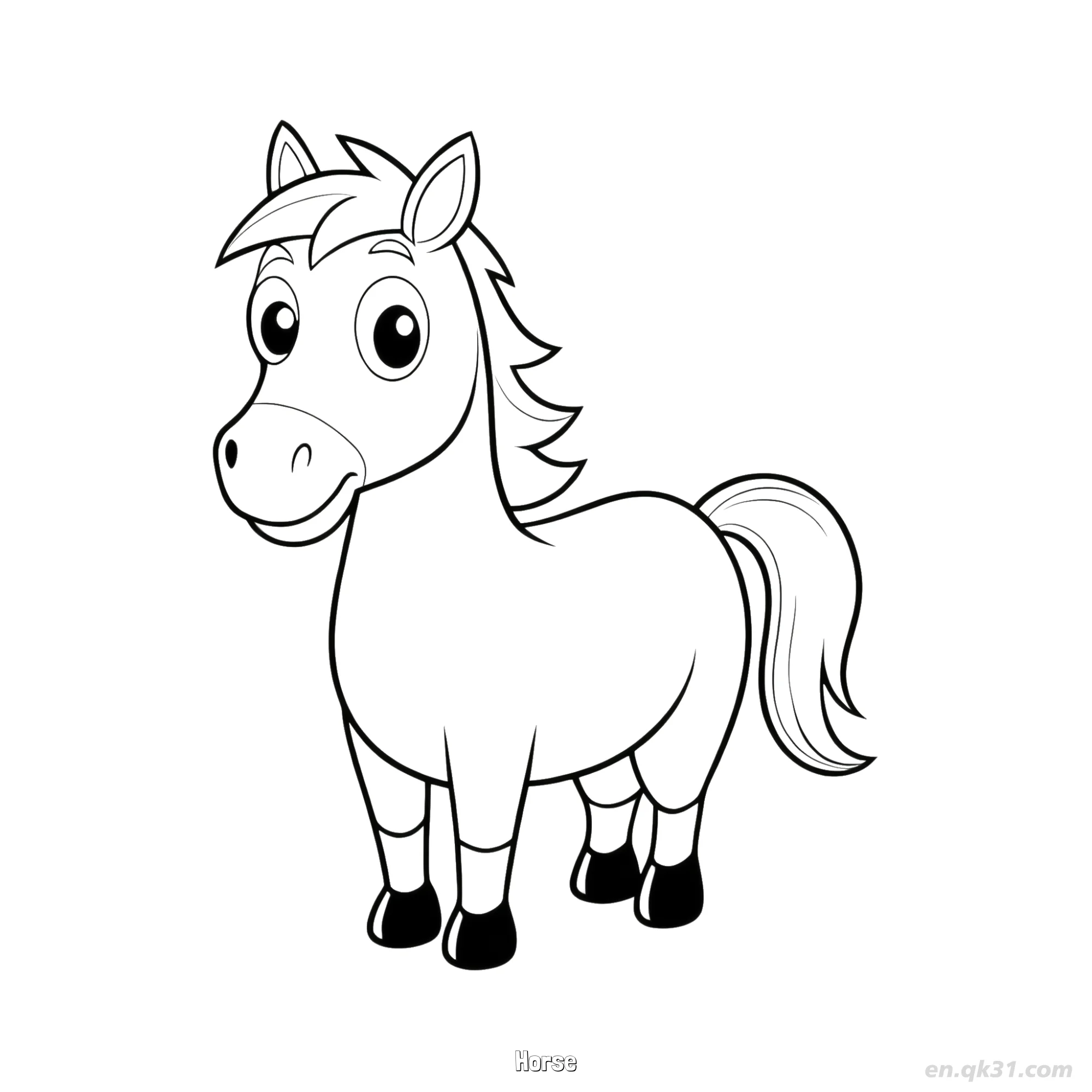 Friendly Horse Coloring Page for Kids – Free Printable Coloring Page for Kids and Adults