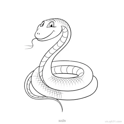 Free printable Friendly Coiled Snake Coloring Page coloring page