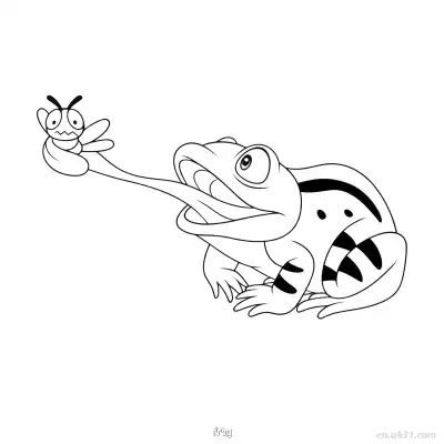 Free printable Frog Catching Fly Coloring Page coloring page