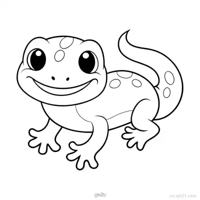Free printable Gecko with Spots Coloring Page coloring page