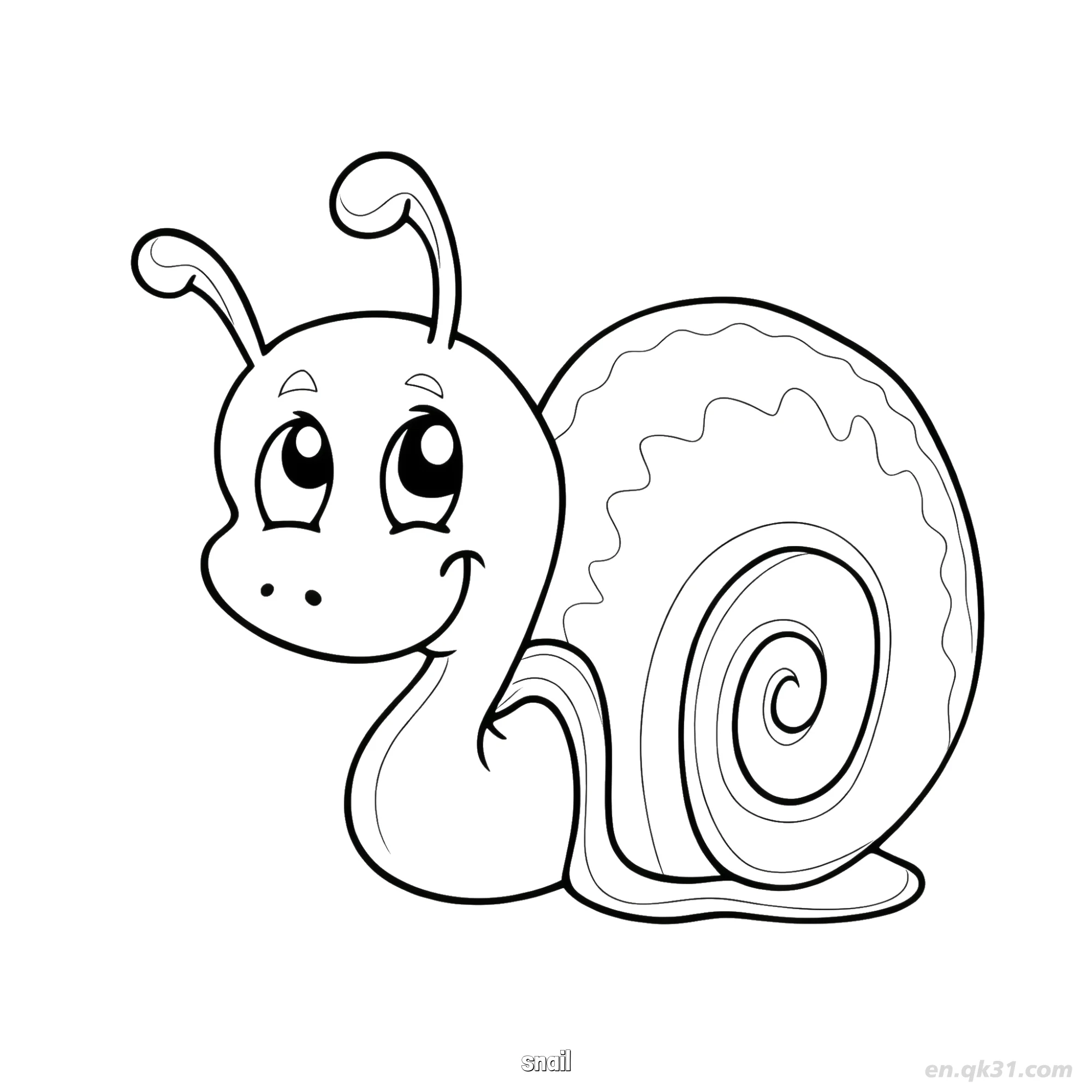 Happy Snail Easy Coloring Page – Free Printable Coloring Page for Kids and Adults