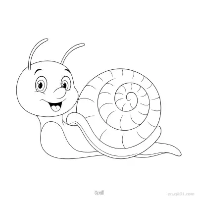 Free printable Happy Snail Coloring Page for Kids coloring page