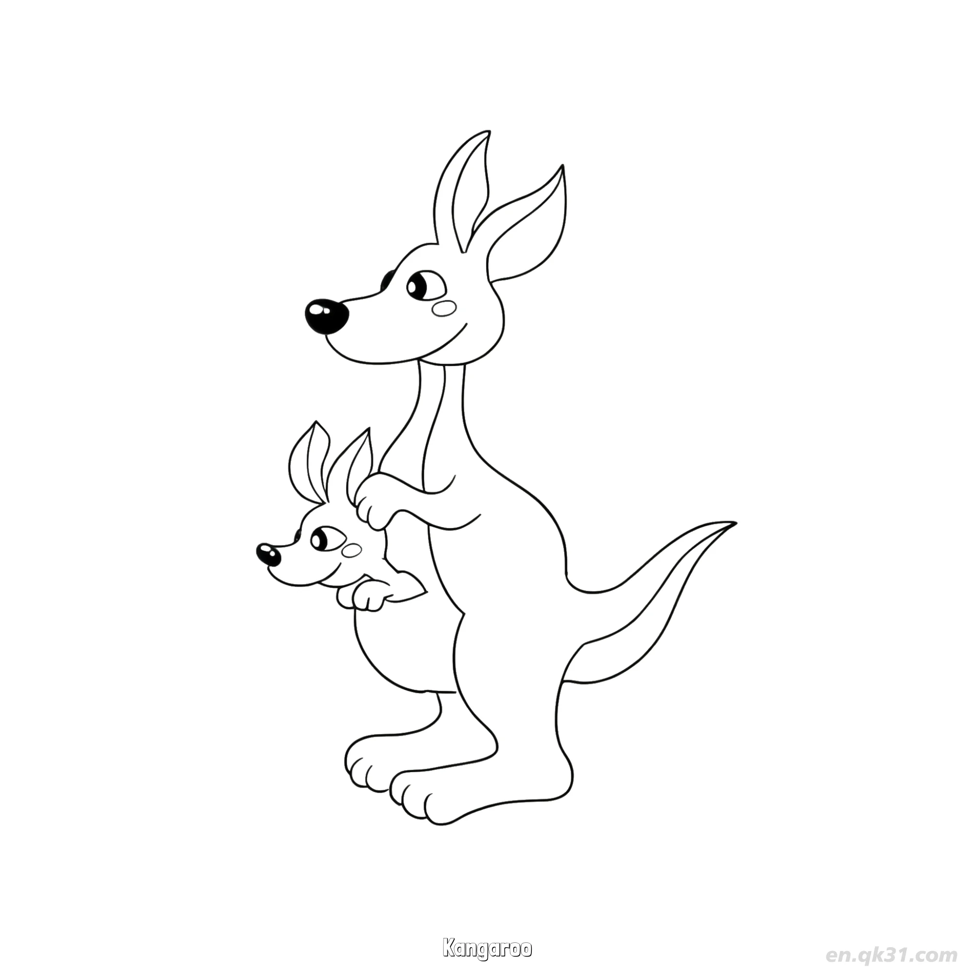 Kangaroo and Joey Coloring Page – Free Printable Coloring Page for Kids and Adults