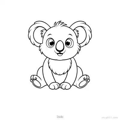 Free printable Koala Sitting Down Coloring Page coloring page