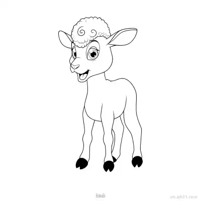 Free printable Lamb with Curly Wool Coloring Page coloring page