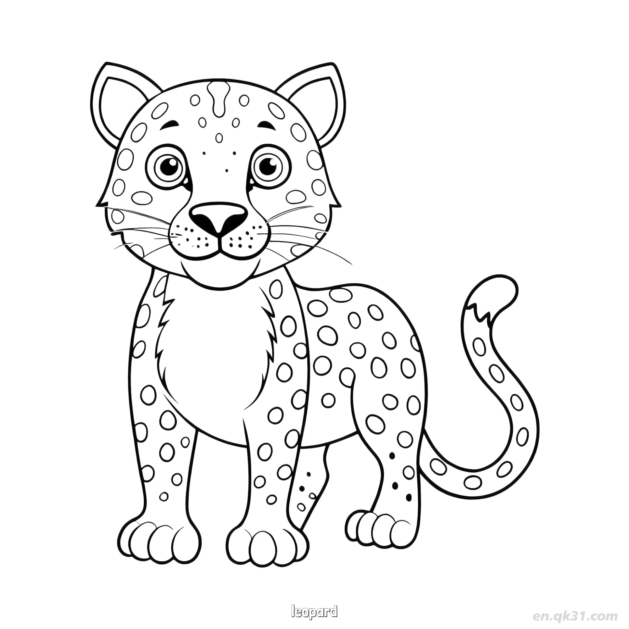 Leopard with Spots Coloring Page – Free Printable Coloring Page for Kids and Adults