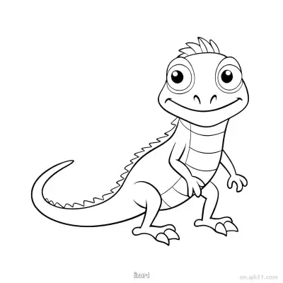 Free printable Lizard with Stripes Coloring Page coloring page