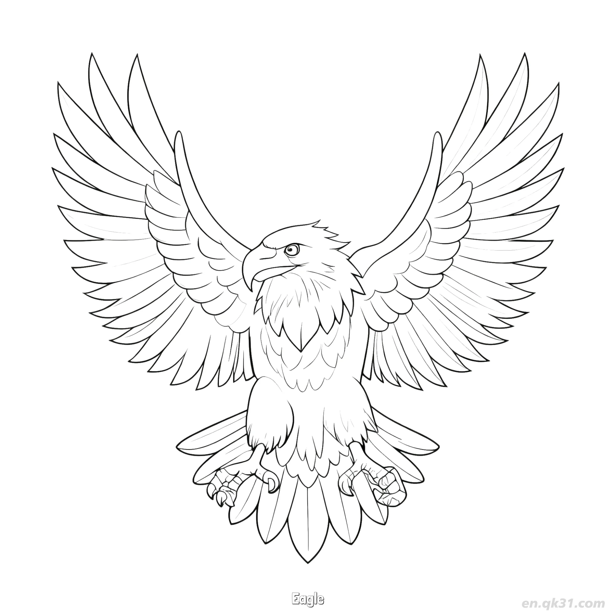 Majestic Eagle in Flight Coloring Page – Free Printable Coloring Page for Kids and Adults