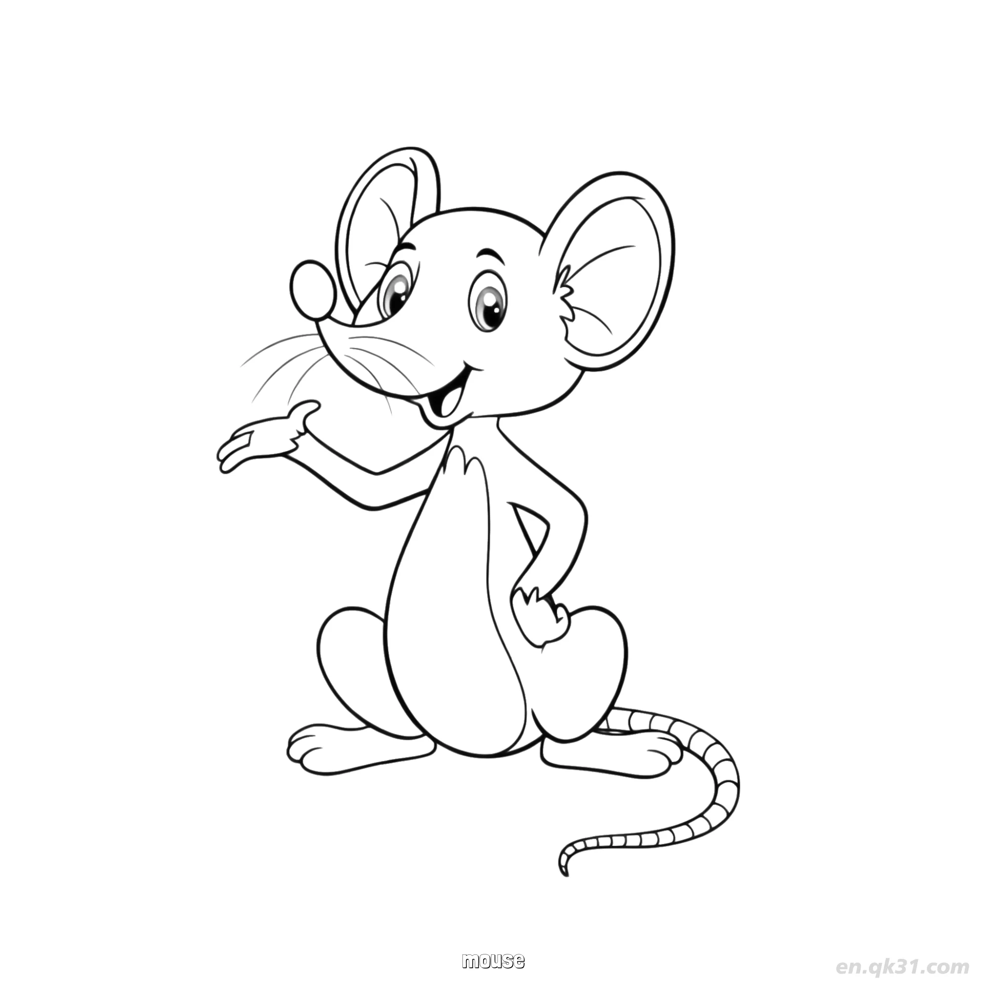 Mouse Standing Character Coloring Page – Free Printable Coloring Page for Kids and Adults