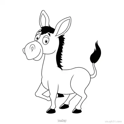 Free printable Playful Donkey with Raised Leg Coloring Page coloring page