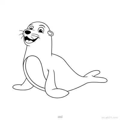 Free printable Playful Seal Ocean Animal Coloring Page coloring page