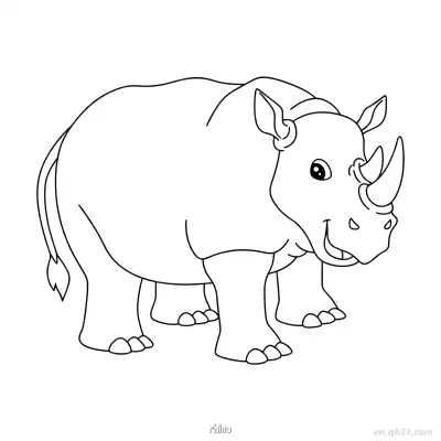 Free printable Rhino for Toddlers Coloring Page coloring page