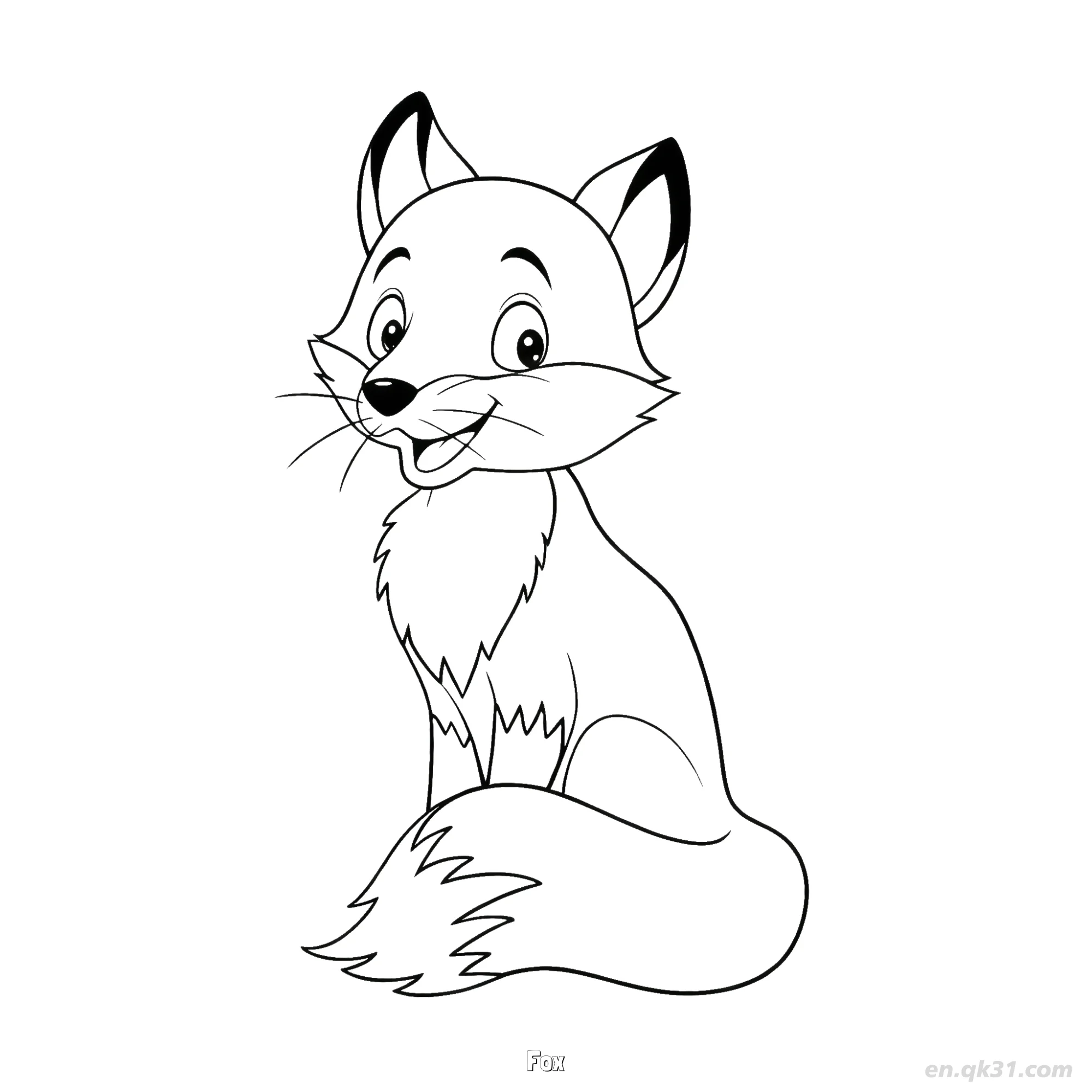 Sitting Fox Coloring Page for Kids – Free Printable Coloring Page for Kids and Adults