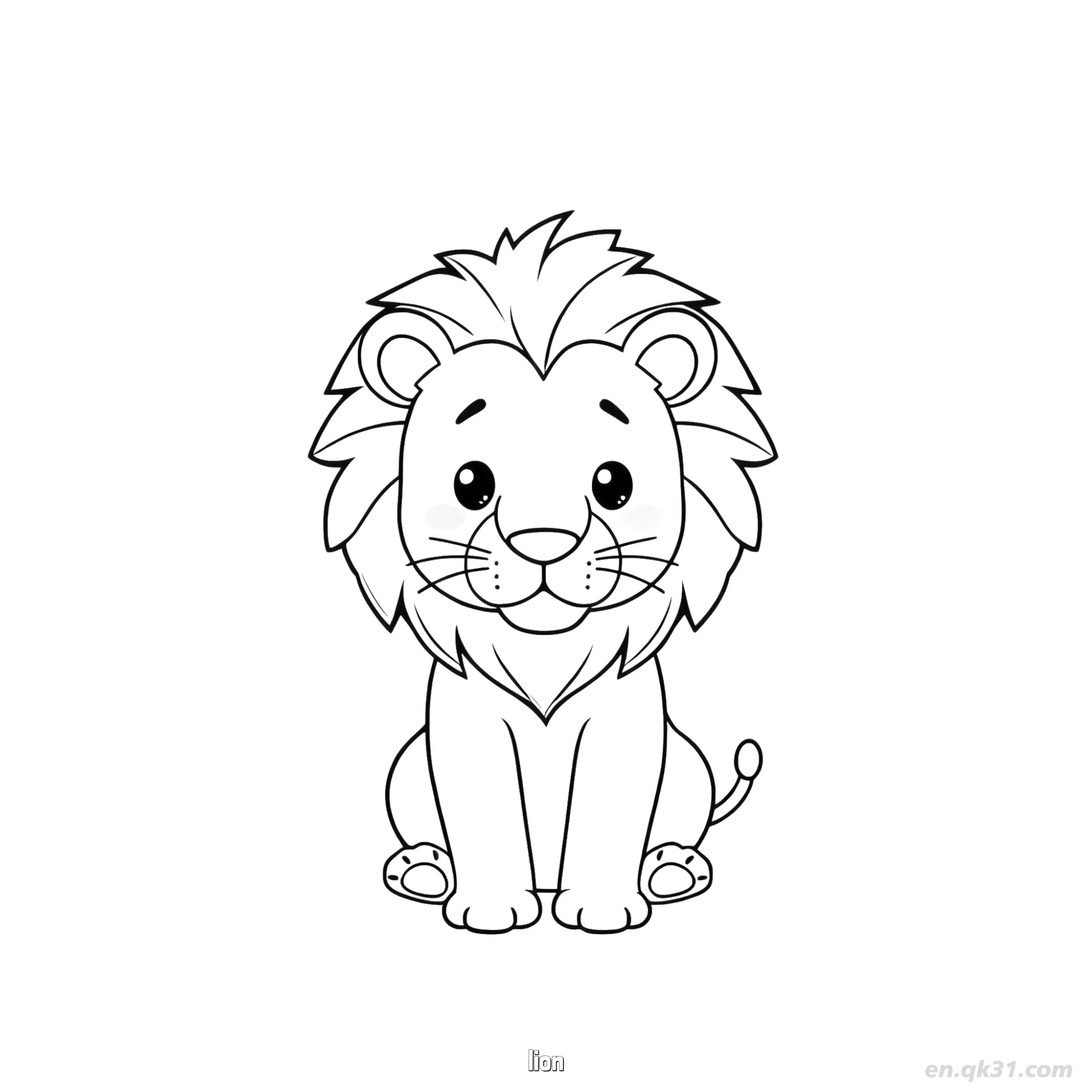 Sitting Lion Friendly Safari Coloring Page – Free Printable Coloring Page for Kids and Adults