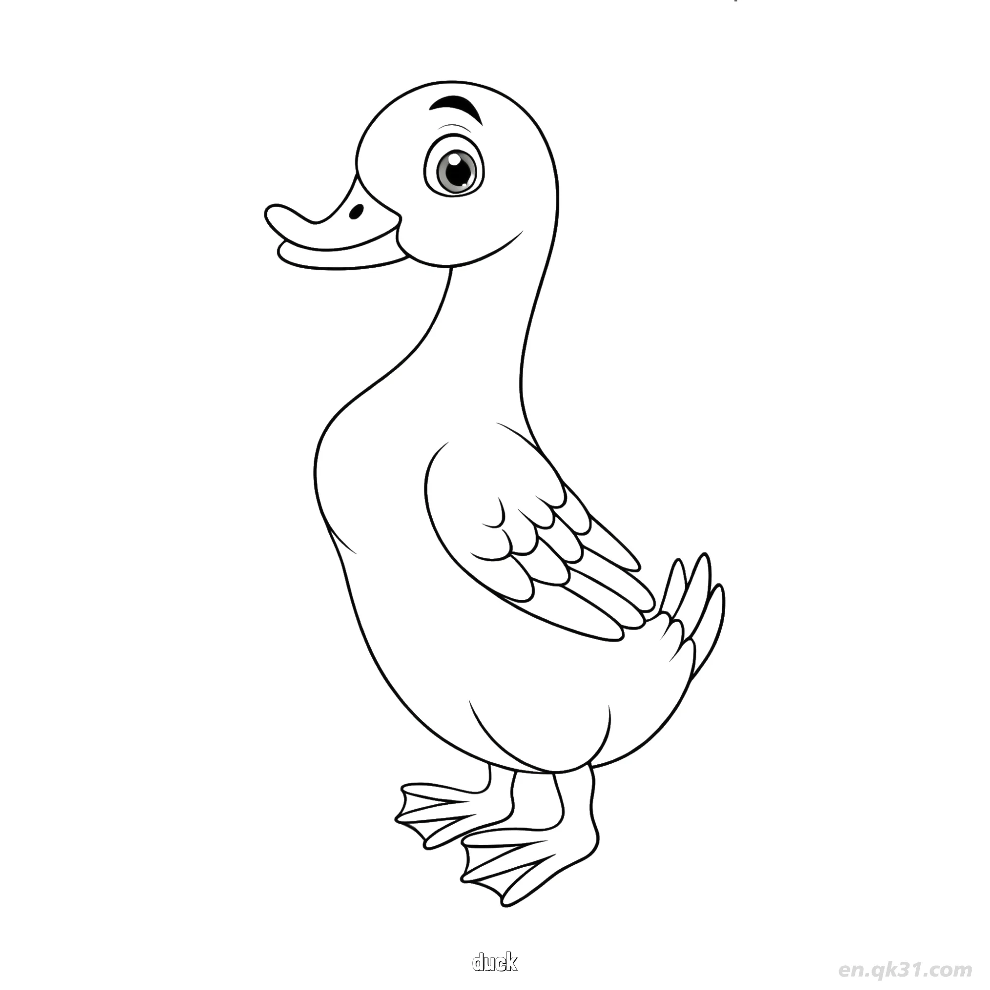 Smiling Duck Waterfowl Coloring Page – Free Printable Coloring Page for Kids and Adults