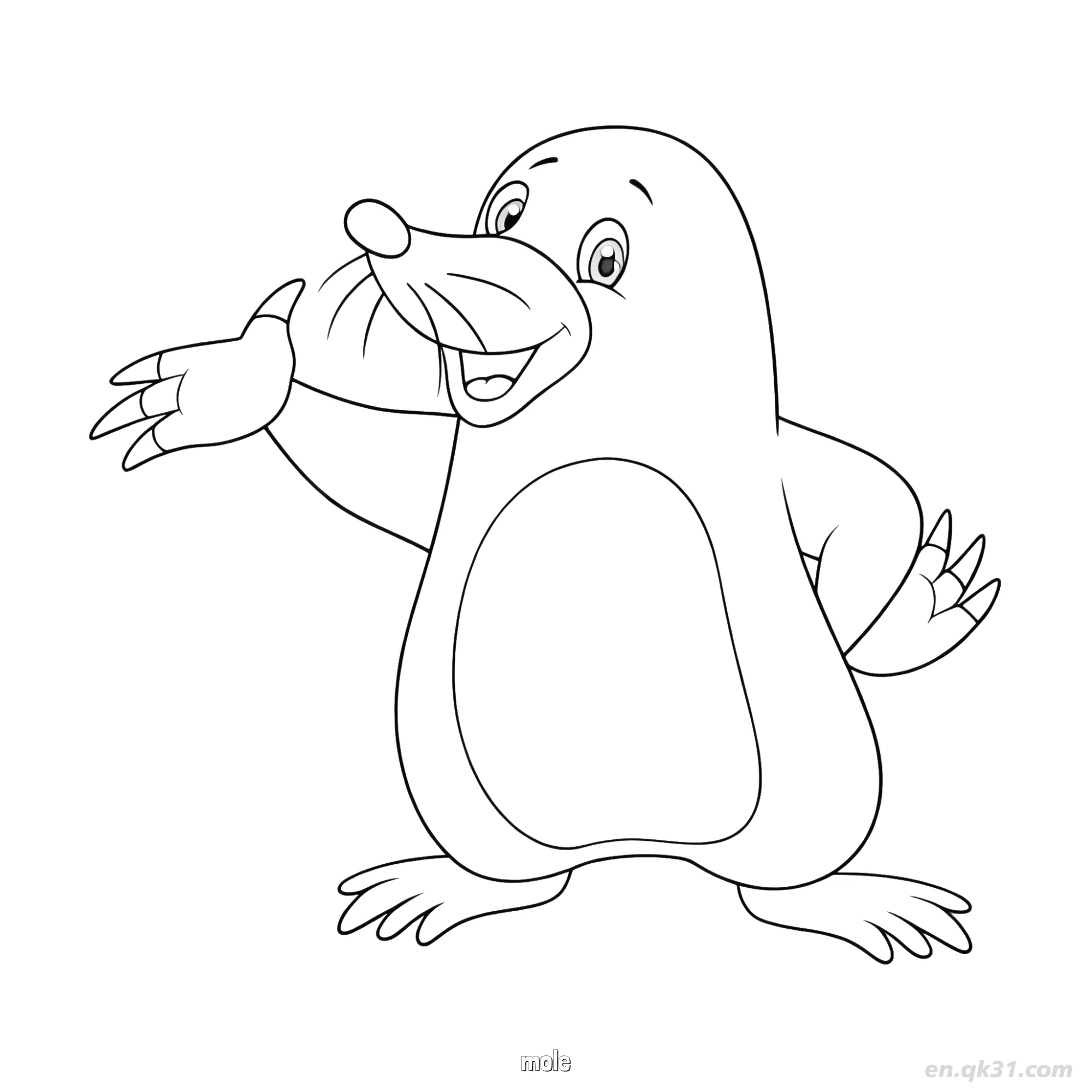 Smiling Mole Underground Animal Coloring Page – Free Printable Coloring Page for Kids and Adults