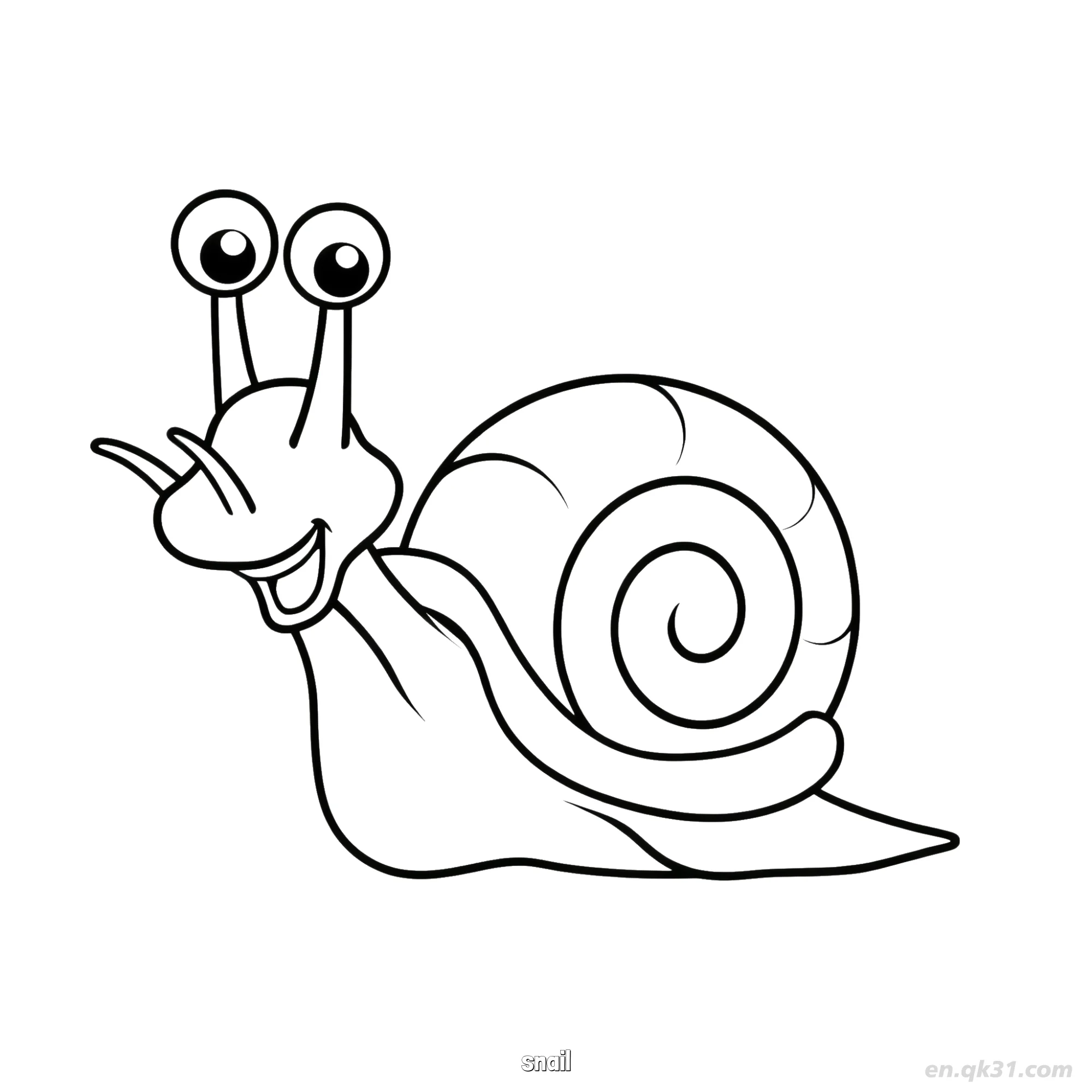 Snail with Spiral Shell 2 Coloring Page 2 – Free Printable Coloring Page for Kids and Adults