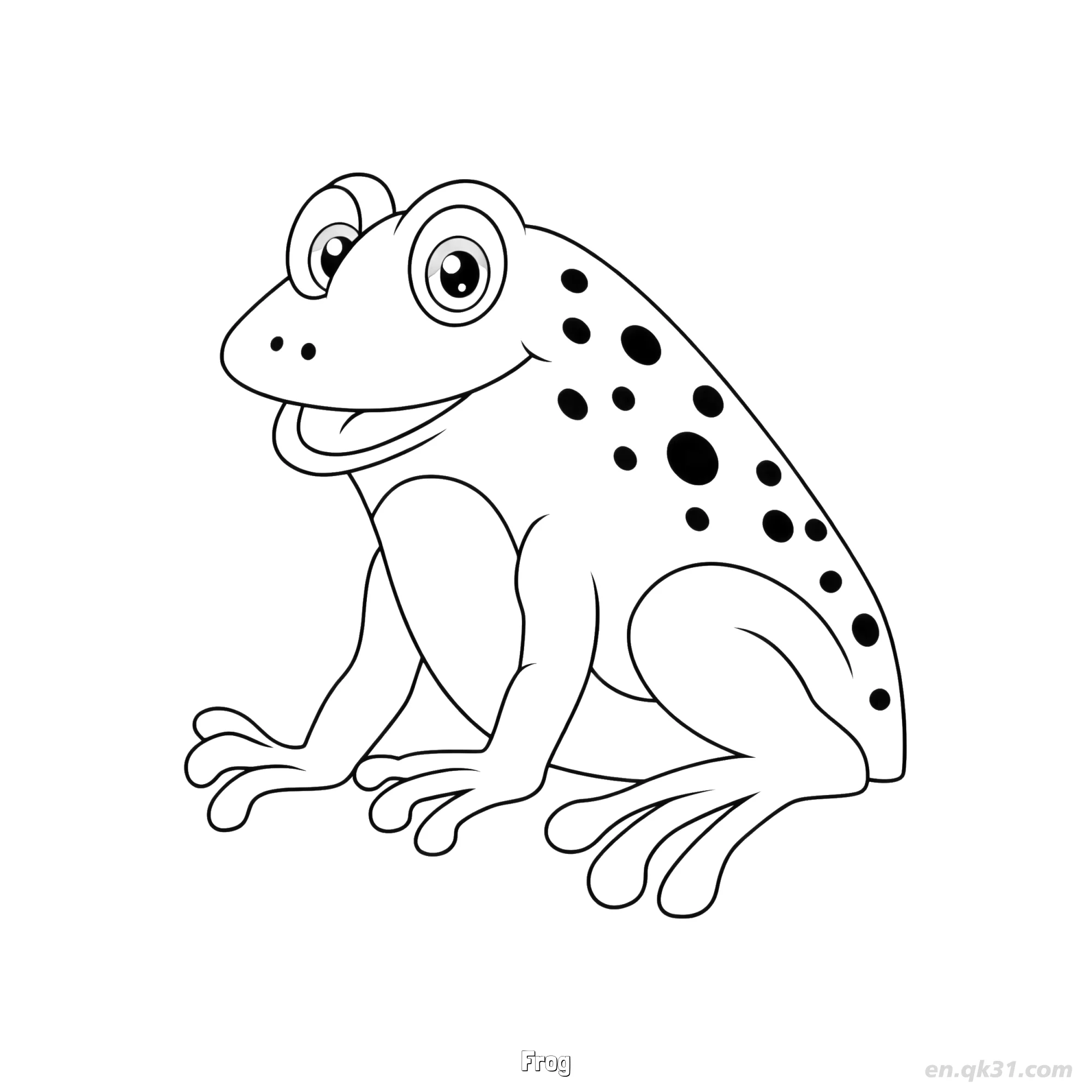 Spotted Frog Sitting Forward Coloring Page – Free Printable Coloring Page for Kids and Adults