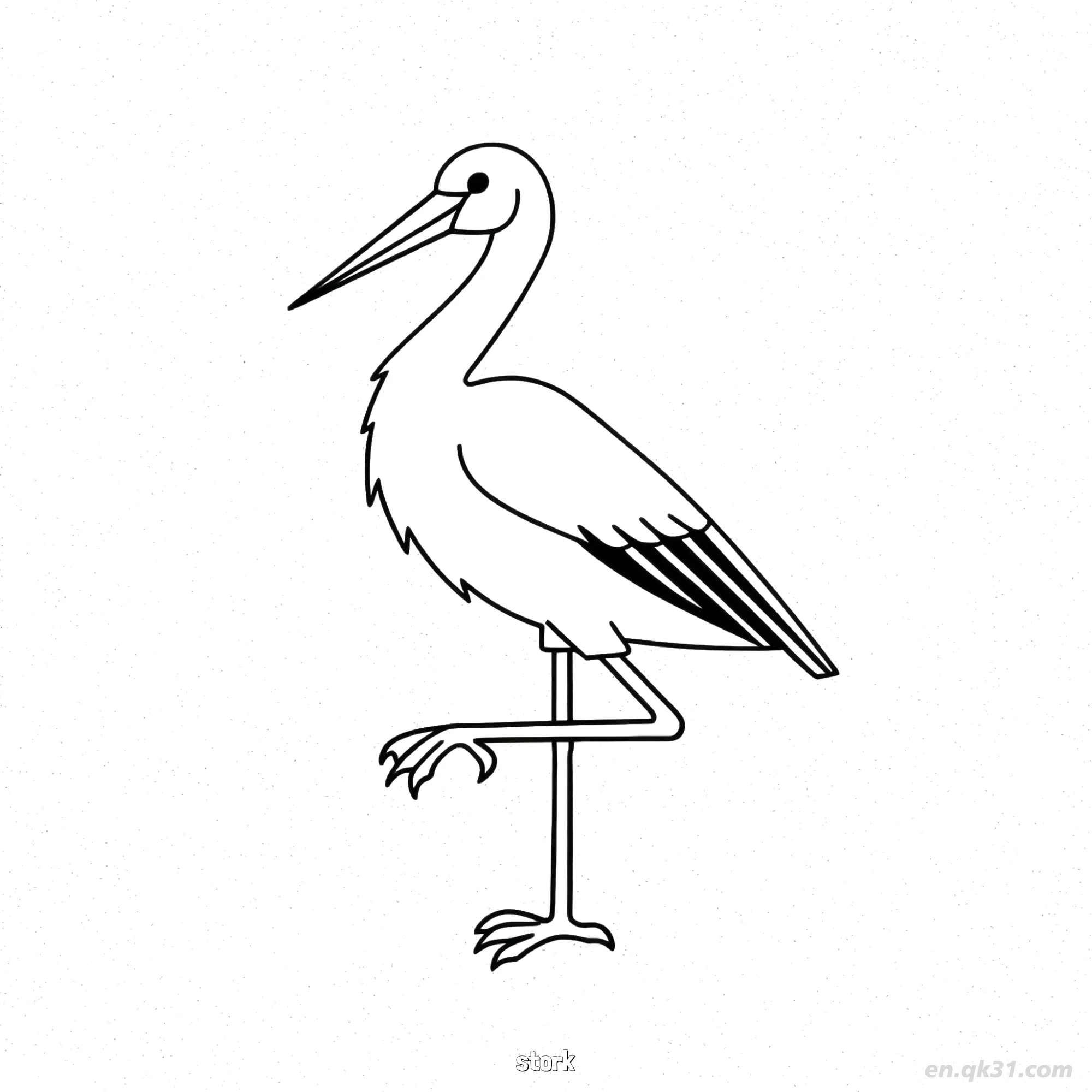 Stork Standing on One Leg Coloring Page – Free Printable Coloring Page for Kids and Adults