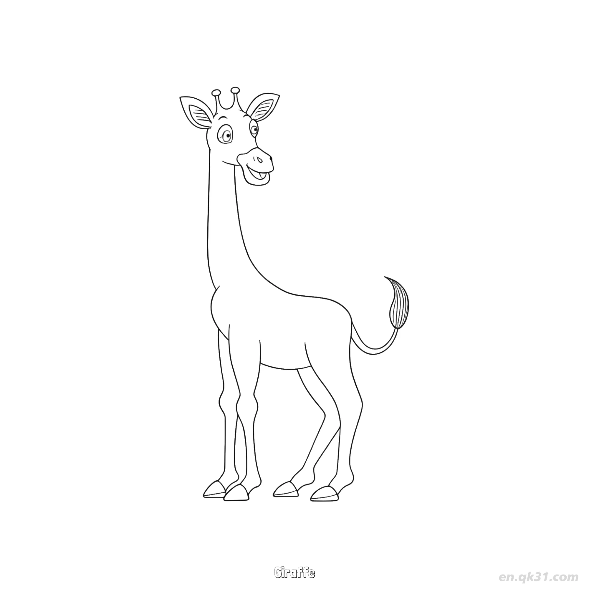 Tall Giraffe Coloring Page for Children – Free Printable Coloring Page for Kids and Adults