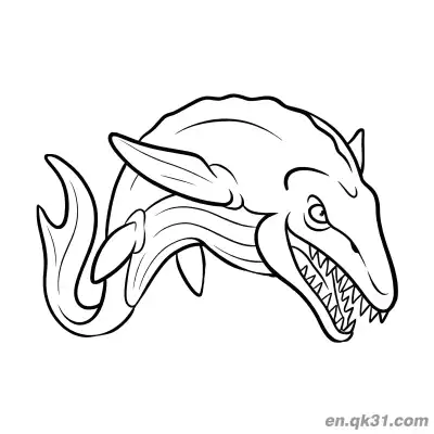 Free printable Mosasaurus Coloring Page Curled Up Sleeping Prehistoric coloring page