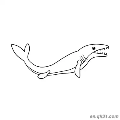 Free printable Mosasaurus Coloring Page Minimalist Line Art Swimming coloring page