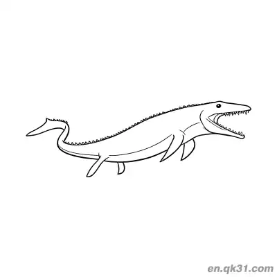 Free printable Mosasaurus Coloring Page Open Mouth Dorsal Spines Tail Spikes coloring page