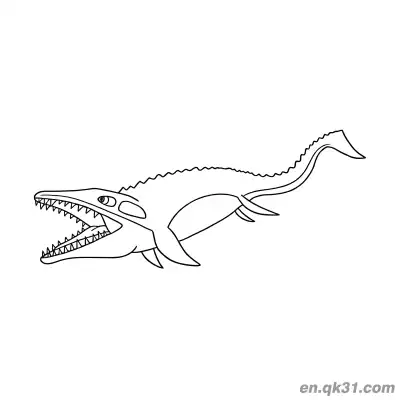 Free printable Mosasaurus Coloring Page with Dorsal Spines Jurassic Dinosaur coloring page