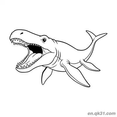 Free printable Mosasaurus Coloring Page Open Mouth Sharp Teeth Predator coloring page