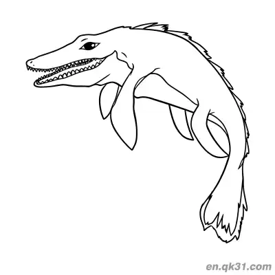 Free printable Realistic Mosasaurus Coloring Page Leaping Out of Water coloring page