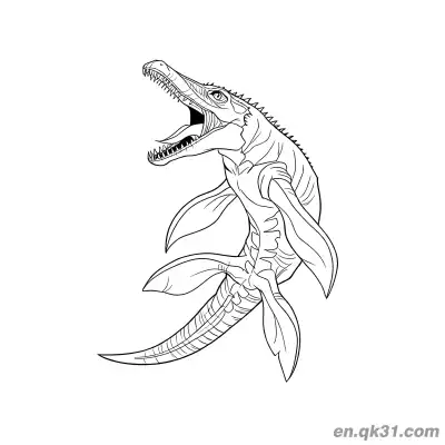 Free printable Realistic Mosasaurus Coloring Page Roaring Head Up Fierce coloring page