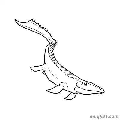 Free printable Mosasaurus Coloring Page Sleek Swimming Fast Predator coloring page