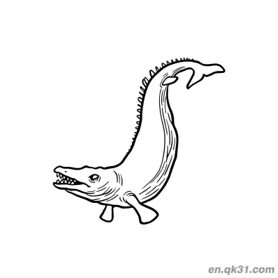 Free printable Mosasaurus Coloring Page Textured Eel Like Skin Pattern coloring page