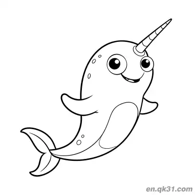 Free printable Spotty Swimming Narwhal Coloring Page coloring page