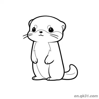 Free printable Minimalist Chibi Standing Otter Coloring Page coloring page