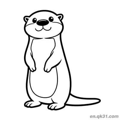 Free printable Realistic Standing Otter Coloring Page coloring page