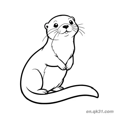 Free printable Sitting Otter with Hands on Chest Coloring Page coloring page