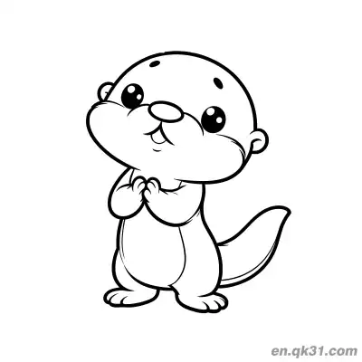 Free printable Spotted Chibi Happy Otter Coloring Page coloring page