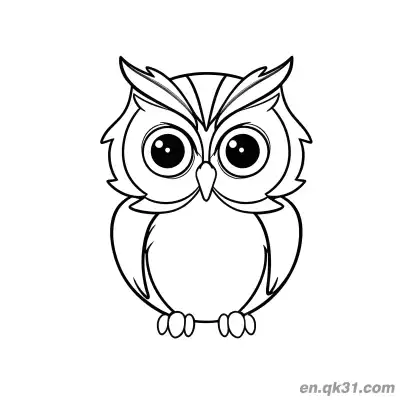 Free printable Adorable Round Eyes Owl Coloring Page coloring page