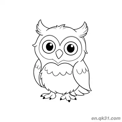 Free printable Standing Owl with Heart Feathers Coloring Page coloring page