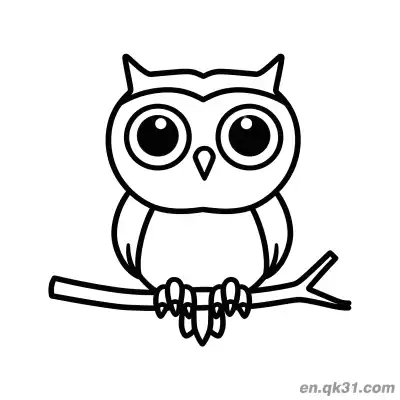 Free printable Big Eyes Owl on Branch Coloring Page coloring page