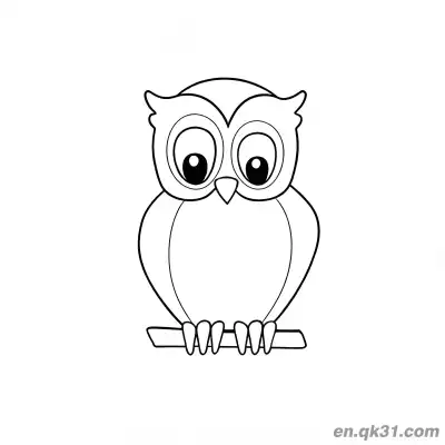 Free printable Cute Owl Perched on Branch Coloring Page coloring page