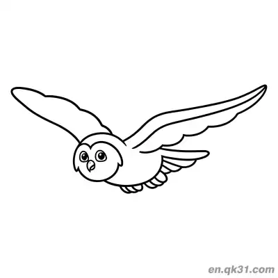 Free printable Flying Barn Owl with Long Wings Coloring Page coloring page