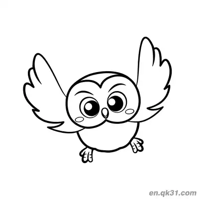 Free printable Flying Cute Owl with Blush Coloring Page coloring page