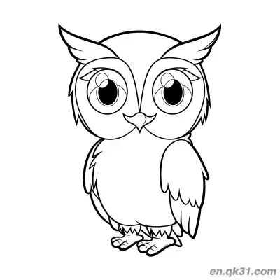 Free printable Gentle Big Eyes Cute Owl Coloring Page coloring page