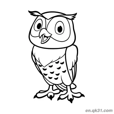 Free printable Happy Open Mouth Cartoon Owl Coloring Page coloring page
