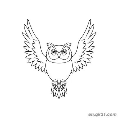Free printable Majestic Owl with Open Wings Coloring Page coloring page