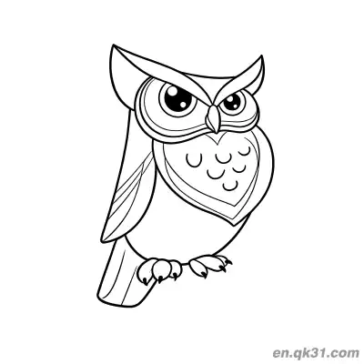 Free printable Majestic Owl with Heart Belly Coloring Page coloring page