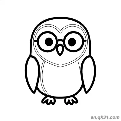 Free printable Nerdy Cartoon Owl with Glasses Coloring Page coloring page