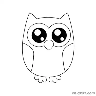 Free printable Round Eyes Cartoon Simple Owl Coloring Page coloring page